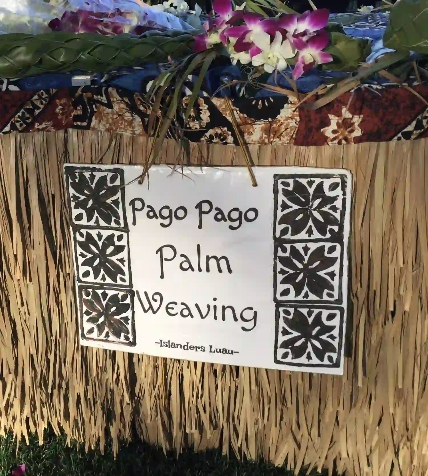 Pago Pago Palm Weaving Station Sign