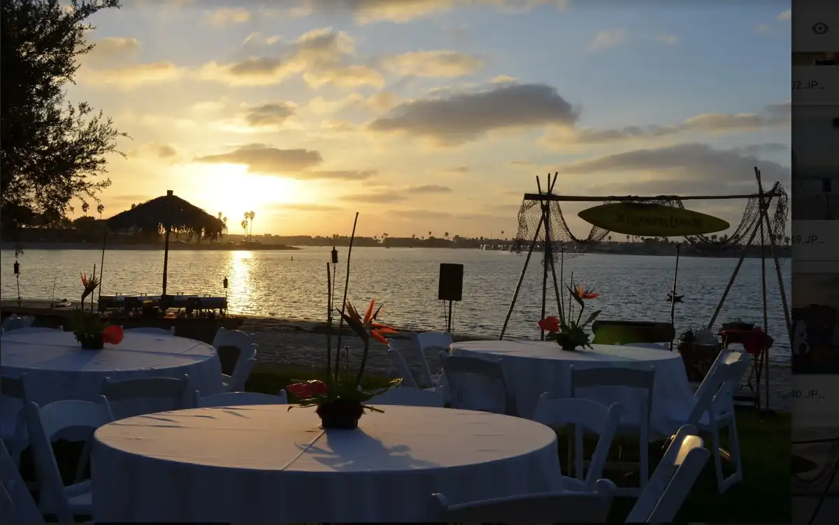 Sunset Tables and a Bamboo Backdrop at Paradise Point